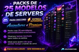 Packs de 25 modelo de servers no discord com entrega automát