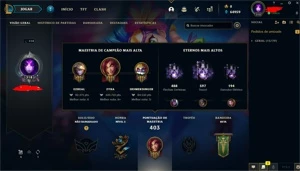 Conta Level 318 - Platina S9 - League of Legends LOL
