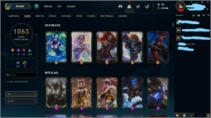 CONTA CHALLENGER 1063 SKINS TODOS OS CHAMP+DETALHE NA IMAGEM - League of Legends LOL