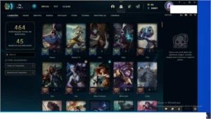 conta em oferta platina 1 com 232 skins e tods os campeao - League of Legends LOL