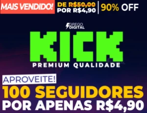 [Promoção] 100 Seguidores KICK.COM por apenas R$ 4,99