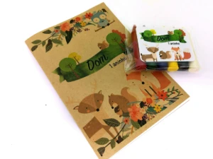 Kit Colorir Bosque com Sacolinha Kraft P - Artesanato e Personalizados
