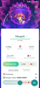 Pokémon GO: Mesprit Shiny SELVAGEM (Regional Europa/África)