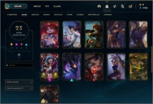 Conta Ouro IV com skin vitoriosa - League of Legends LOL