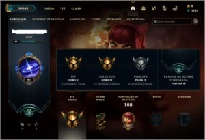 Conta Ouro IV com skin vitoriosa - League of Legends LOL