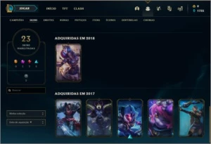 Conta Ouro IV com skin vitoriosa - League of Legends LOL