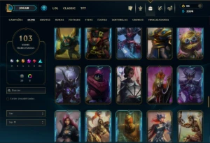 Prata 3 com 90 Champs e 103 Skins +1 Prestigio - League of Legends LOL