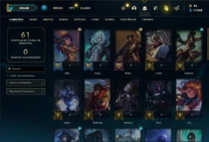 Conta prata 3 com 40 Champs e 20 Skins + 7 Fragmentos - League of Legends LOL