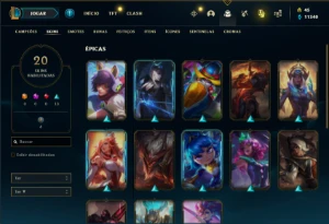 Conta prata 3 com 40 Champs e 20 Skins + 7 Fragmentos - League of Legends LOL