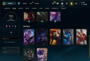 Conta prata 3 com 40 Champs e 20 Skins + 7 Fragmentos - League of Legends LOL