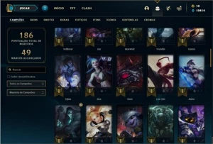 Conta bronze 1 com 66 Champs e 31 Skins - League of Legends LOL