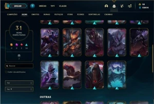 Conta bronze 1 com 66 Champs e 31 Skins - League of Legends LOL