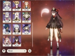 Ar45. Hutao+báculo/ childe, diluc - Genshin Impact