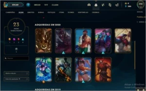 V > Atual GOLD4 MD5 com 23skins e 55champs(Plat4 na passada) - League of Legends LOL