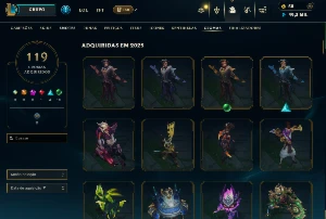 Conta Platina, +377 Skins, +119 Chromas, +47 sentinelas ETC. - League of Legends LOL