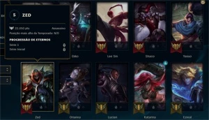 conta zed campeonato - League of Legends LOL
