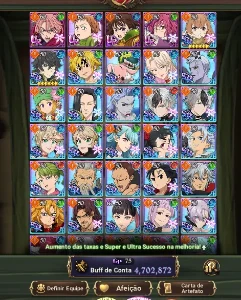 Conta de 7DS com vários colabes - Seven Deadly Sins