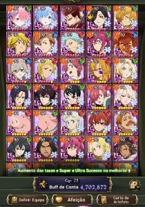 Conta de 7DS com vários colabes - Seven Deadly Sins