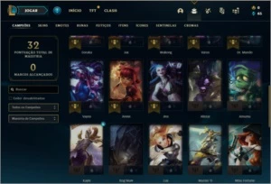 Conta MESTRE com 3 skins e 36 champs - League of Legends LOL