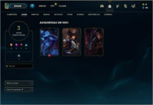 Conta MESTRE com 3 skins e 36 champs - League of Legends LOL