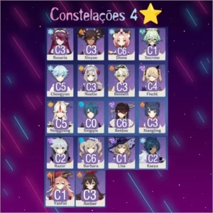Hutao,Baal,Xiao + Quatro 5* AR 56 - Genshin Impact