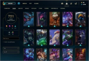 Conta prata 4 com TODOS os champs e 721 Skins + 60 Cromas - League of Legends LOL