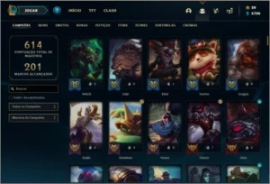 Conta prata 4 com TODOS os champs e 721 Skins + 60 Cromas - League of Legends LOL