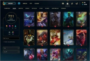Conta prata 4 com TODOS os champs e 721 Skins + 60 Cromas - League of Legends LOL