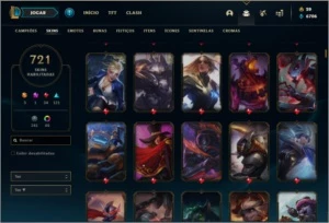 Conta prata 4 com TODOS os champs e 721 Skins + 60 Cromas - League of Legends LOL