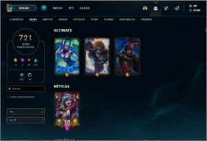 Conta prata 4 com TODOS os champs e 721 Skins + 60 Cromas - League of Legends LOL