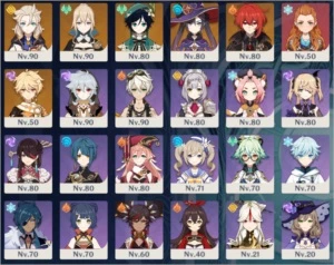 ⭐ AR 57 DILUC C1 + JEAN C1 + VENTI + ALBEDO + MONA E ALOY ⭐ - Genshin Impact
