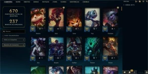 218SKINS, MMR PLATINA, TODAS VITORIOSAS DESDE 2016 - League of Legends LOL