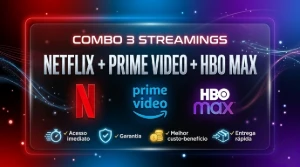 Super Combo 3 Em 1 Privado: Netflix + Prime + Hbo Max - Assinaturas e Premium