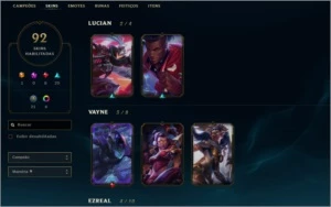 Vendo conta league of legends Diamante 5 , 92 skins! LOL