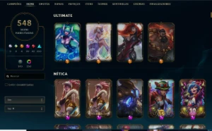 Conta League Of Legends - Esmeralda II, 548 Skins. LOL