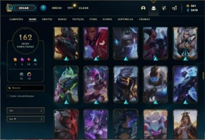 Conta Platina 4 com TODOS os champs e 162 Skin + 4 Prestigio - League of Legends LOL