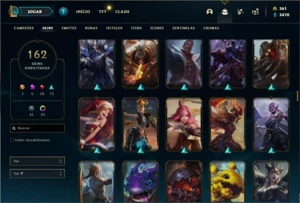 Conta Platina 4 com TODOS os champs e 162 Skin + 4 Prestigio - League of Legends LOL