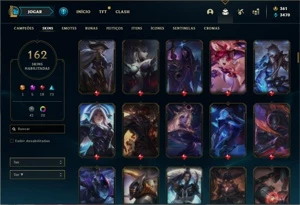 Conta Platina 4 com TODOS os champs e 162 Skin + 4 Prestigio - League of Legends LOL