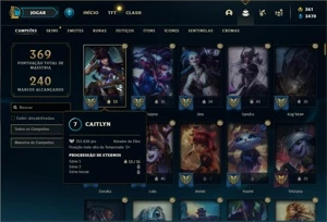 Conta Platina 4 com TODOS os champs e 162 Skin + 4 Prestigio - League of Legends LOL