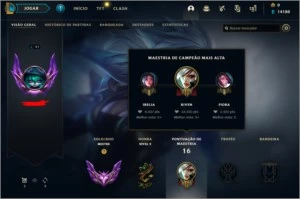 Conta Lol Mestre MMR Challenger - League of Legends