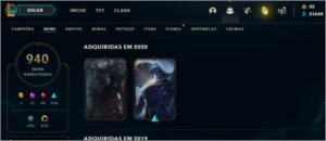 VEndo conta com 940 skins League of Legends LOL