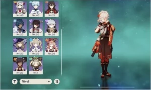 Ar38. Kazuha, kequing com falcão, harpa - Genshin Impact