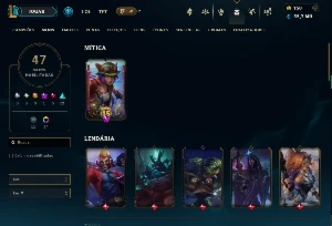 Ouro 2 com TODOS os Champs e 47 Skins ( JG / ADC ) - League of Legends LOL