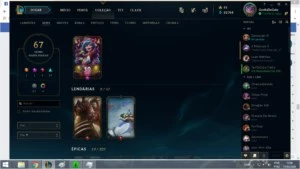V> CONTA DE LOL FULL CHAMPS, 92 SKINS, UNS 300 - League of Legends