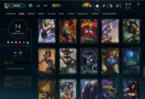 Prata 4 com 120 Champs e 74 Skins ( MID / TOP / JG ) - League of Legends LOL