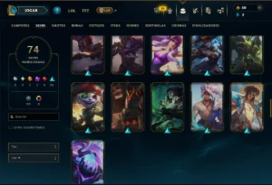 Prata 4 com 120 Champs e 74 Skins ( MID / TOP / JG ) - League of Legends LOL