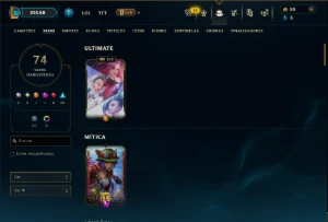 Prata 4 com 120 Champs e 74 Skins ( MID / TOP / JG ) - League of Legends LOL