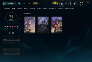 Prata 4 com 120 Champs e 74 Skins ( MID / TOP / JG ) - League of Legends LOL