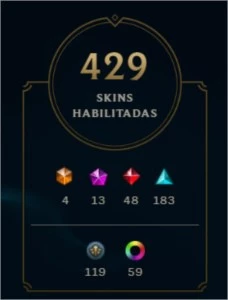 Conta Platina :425 skins (13 miticas) + TODOS OS ETERNOS RP - League of Legends LOL