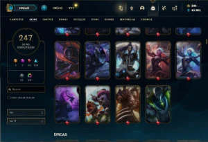 Conta ouro 3 com TODOS os champs e 247 Skins ( MAIN ADC ) - League of Legends LOL
